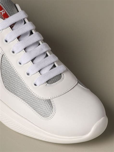 prada men's white americas cup patent leather sneakers|prada americas cup farfetch.